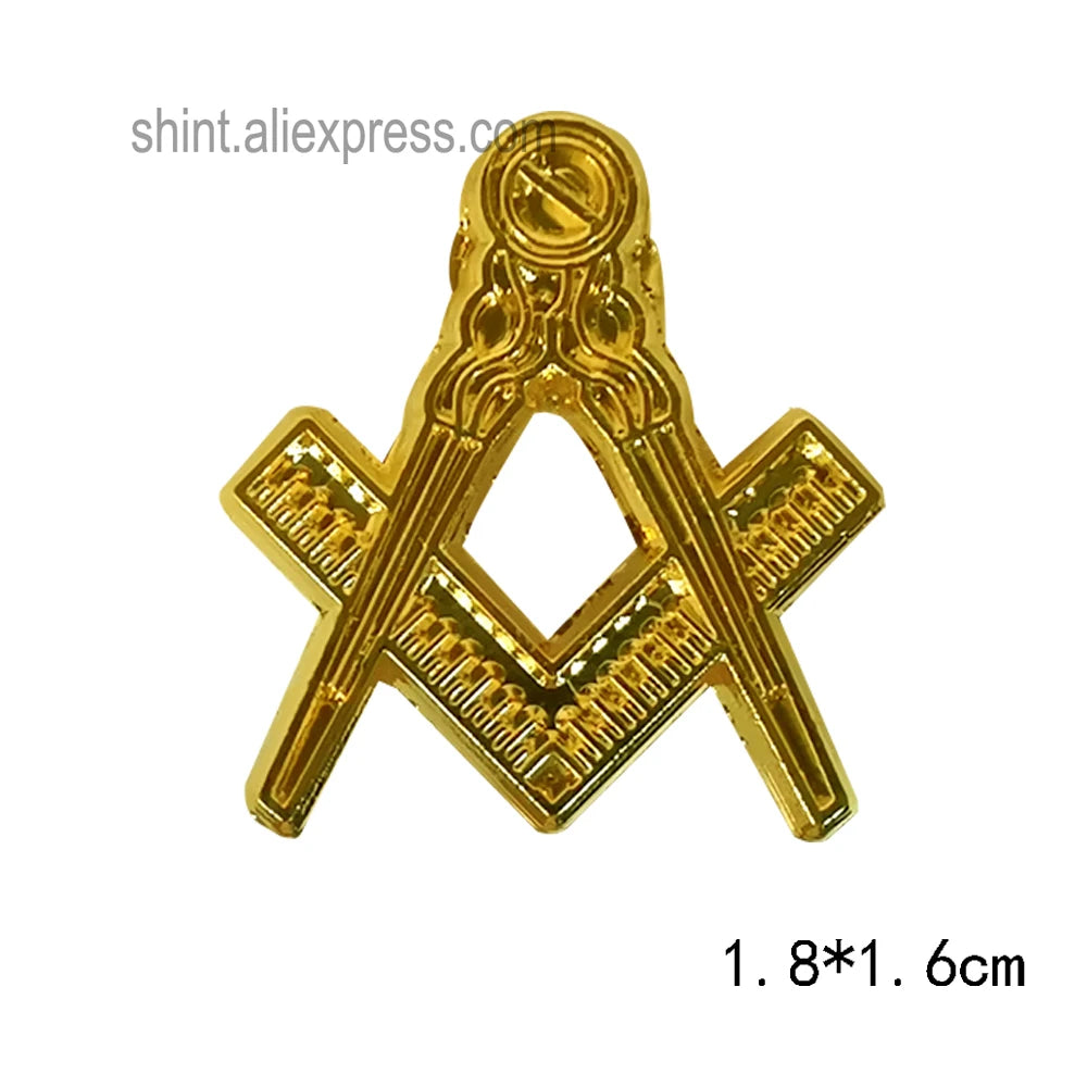 Masonic Freemason Lapel Pin - Forget Me Not Sun Past Master Commemorative Badge for Freemasonry Accessories & Collectors