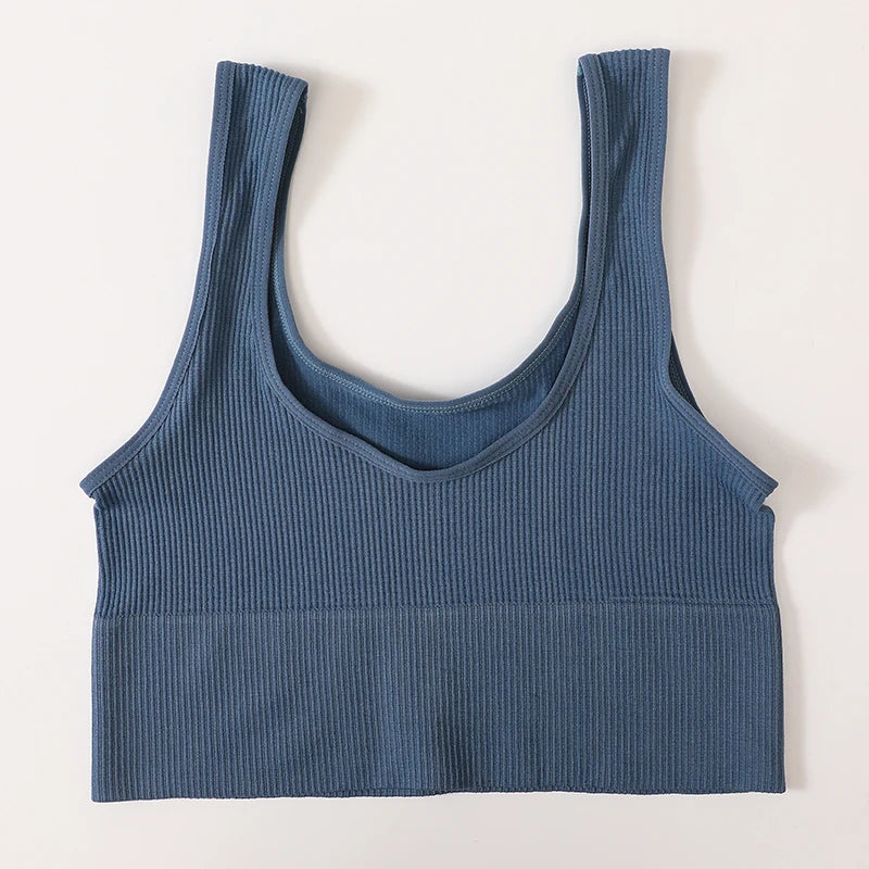 Women’s Seamless Ribbed Tank Top - High-Elastic Sleeveless Crop Camisole, O-Neck Everyday Sportswear M-XL