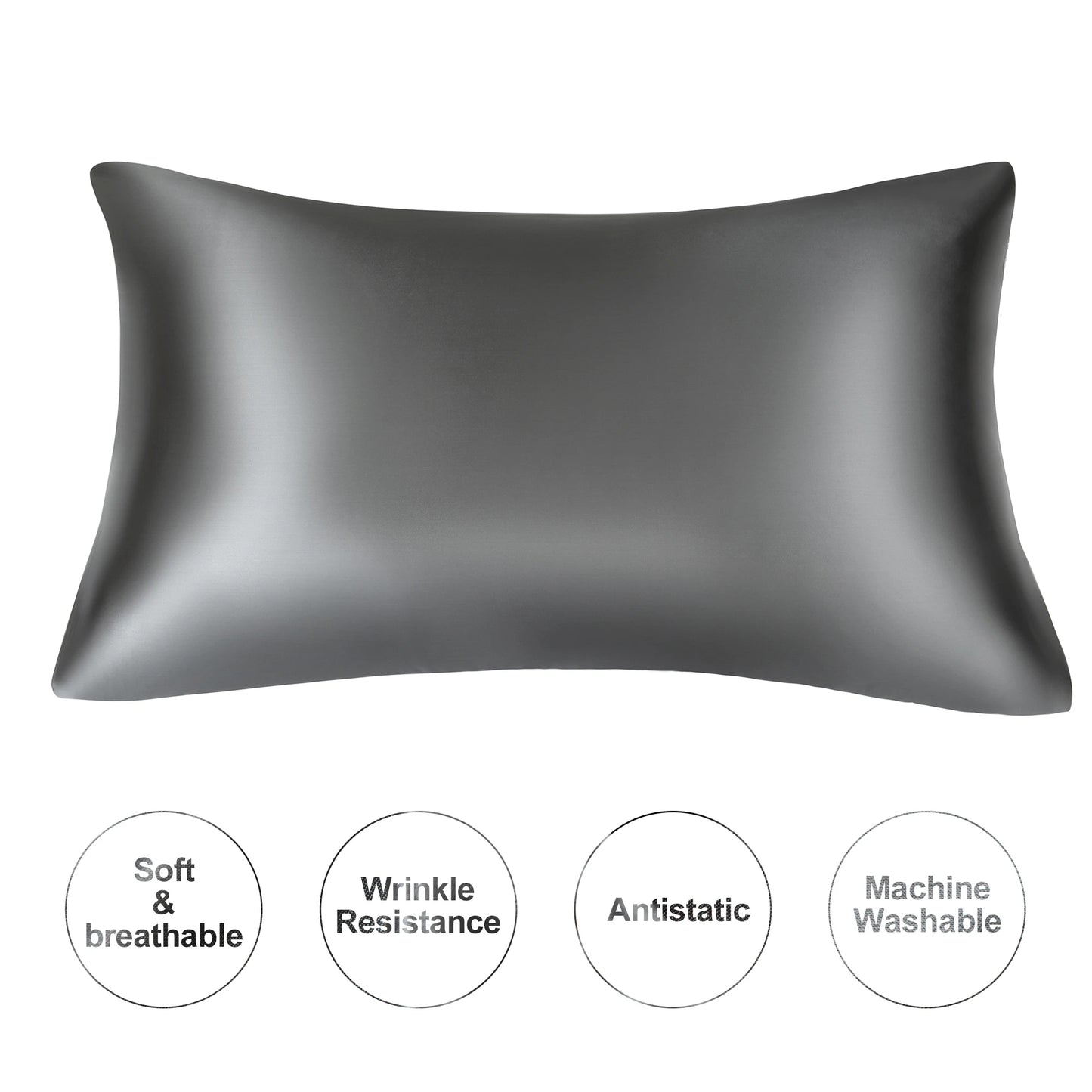 JuwenSilk Mulberry Silk Pillowcase – Soft Satin Silk Pillow Cover for Standard & Queen Size Bedding, Skin & Hair Care Luxury Sleep