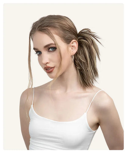 Synthetic Fake Hair Messy Bun Chignon – Elastic Scrunchy Curly Hairpiece, Flexible Band SARLA Synthetic Extension