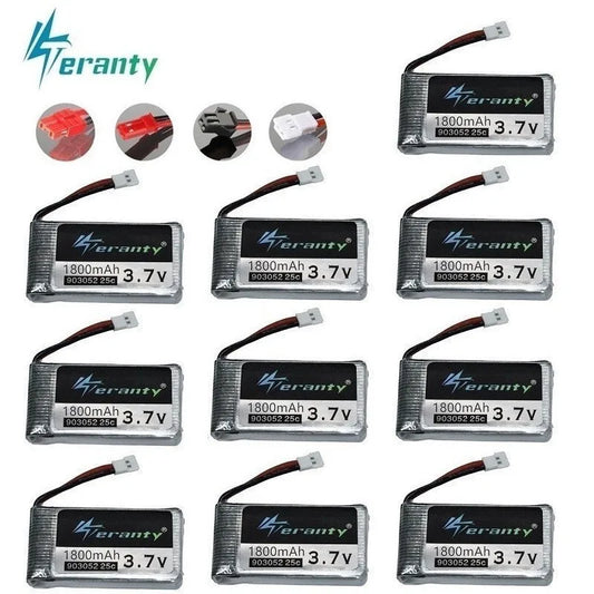 3.7V 1800mAh Rechargeable LiPo Battery - XH2.54 Plug for SYMA X5SW, KY601S & RC Drones