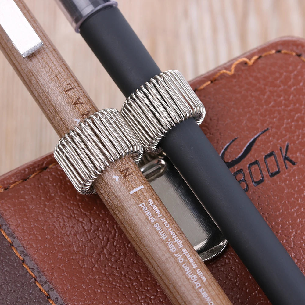 Metal Spring Pen Holder with Pocket Clip - Available in Single, Double, Triple Hole for Doctors, Nurses Uniforms, and Notebooks