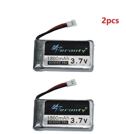 3.7V 1800mAh Rechargeable LiPo Battery - XH2.54 Plug for SYMA X5SW, KY601S & RC Drones