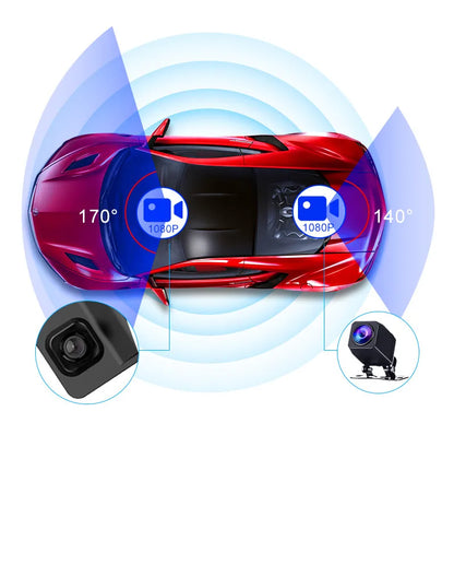 4K 12-Inch Dual Lens Dash Cam – 3840*2160P, WIFI, GPS, APP, Rearview Mirror Camera, Touch Screen Streaming Video Recorder, Car DVR