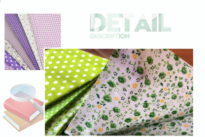 Teramila 7/8 Pcs Patchwork Quilt Fabrics Set - 30x30cm/25x25cm Cotton Sewing Cloth for Needlework and Handmade Projects