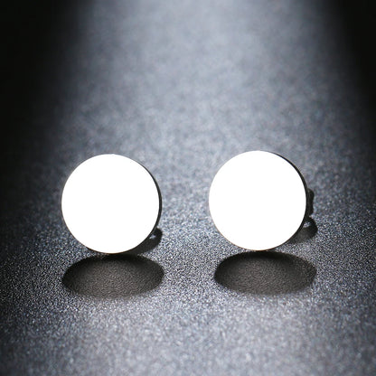 Minimalist Stainless Steel Round Stud Earrings – Classic Fashion Jewelry for Women