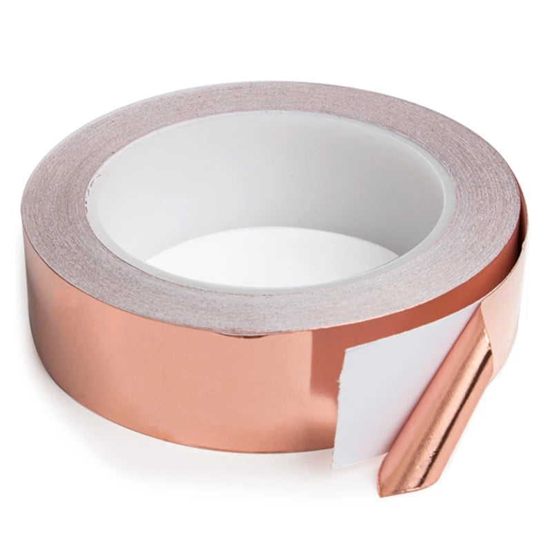 YX 10M Conductive Copper Foil Tape - Single-Sided EMI Shielding Anti-Static Adhesive Repair Tape