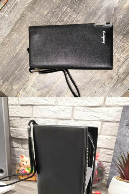 Baellerry Men’s Long Wallet – Large Capacity Zipper Clutch with Card Holder & Coin Pocket, Luxury Handbag Purse