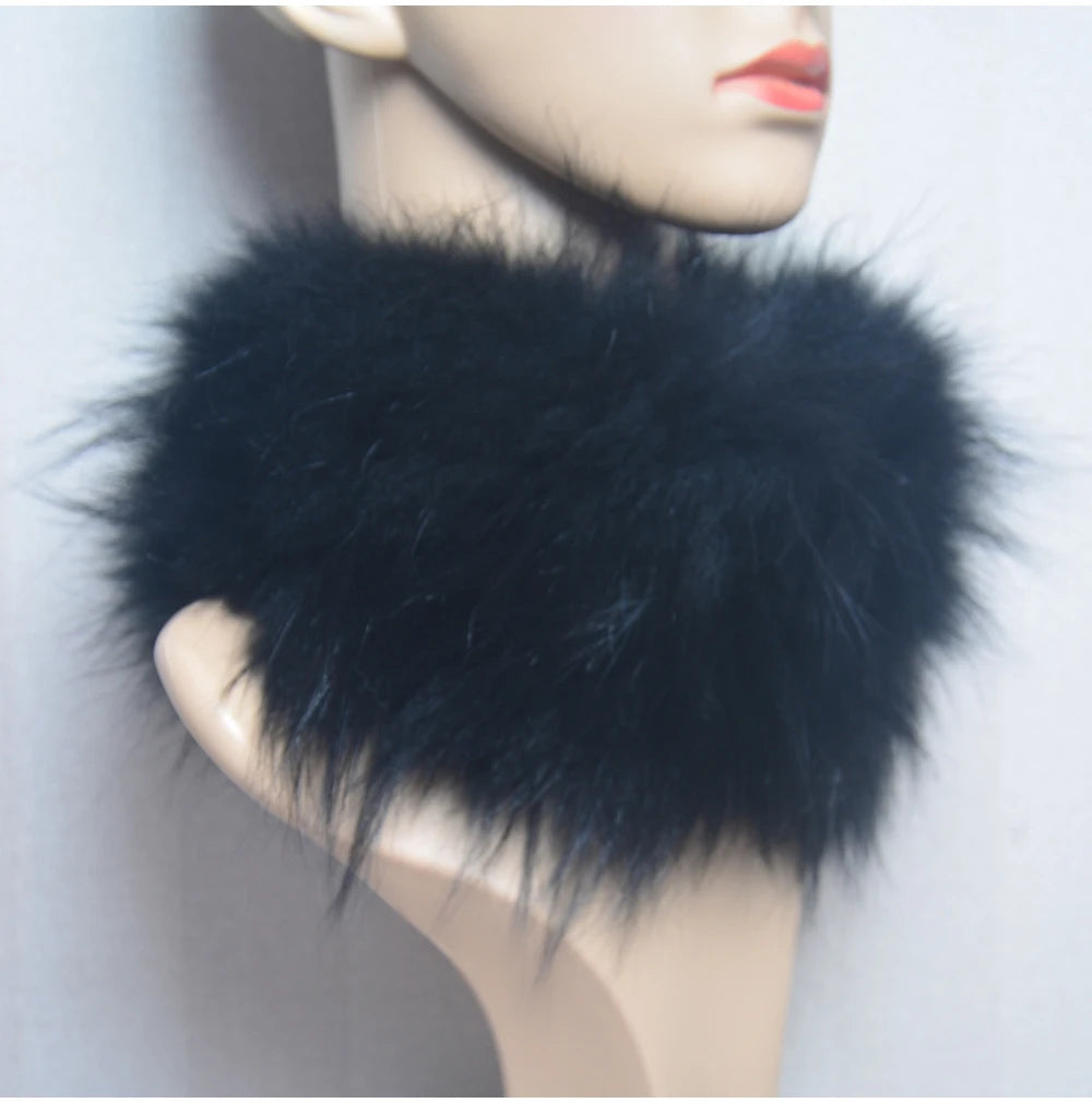 2025 Real Fox Fur Scarf and Headband – Luxury Winter Neck Warmer for Women, 100% Natural Fur, Elastic Ring Muffler