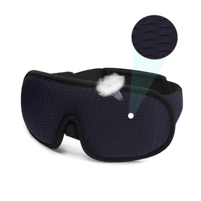 3D Padded Sleep Mask — Soft Eye Shade Blindfold for Blocking Light, Sleeping Aid Eyepatch