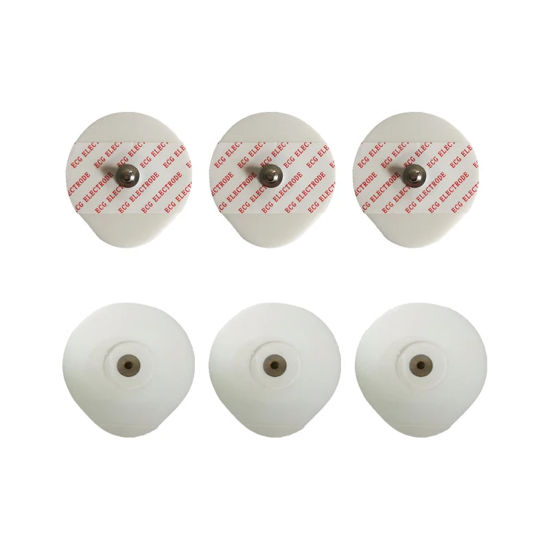 50-Pack Disposable ECG Electrodes — 43×46mm Non-Woven Medical Electrode Pads for EKG Accessories