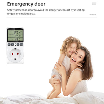 KT3100 Temperature Controller - Multi-Function Thermostat Outlet with Timer, Sensor Probe & Heating/Cooling Control