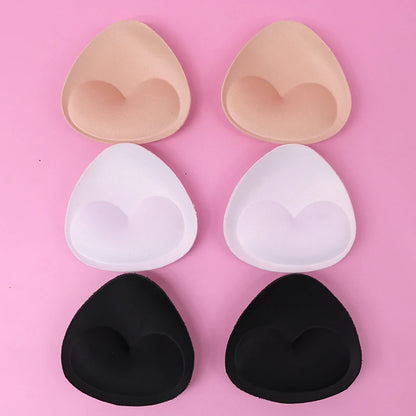 2 Pairs Sponge Bra Pads: Push-Up Breast Enhancer Inserts for Swimsuit Bikini Padding - Removable Chest Cup Pads