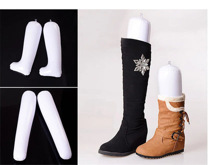 2PCS Plastic Shoe Hangers – Inflatable Long Boot Holders, 32cm & 50cm Shoe Stand, Stretcher, Support & Shaper Shoe Trees