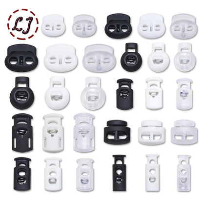 10pcs Plastic Cord Lock Stopper – Black Frost Toggle Clips for Shoelaces, Sportswear & DIY Bag Accessories