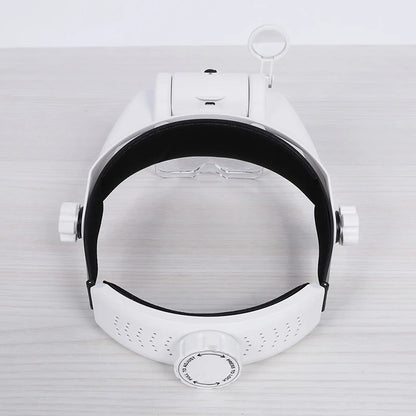 USB Rechargeable Magnifying Glasses Loupe with LED – Watchmaker Repair Tool Headband Magnifier (1.5x-3.5x)