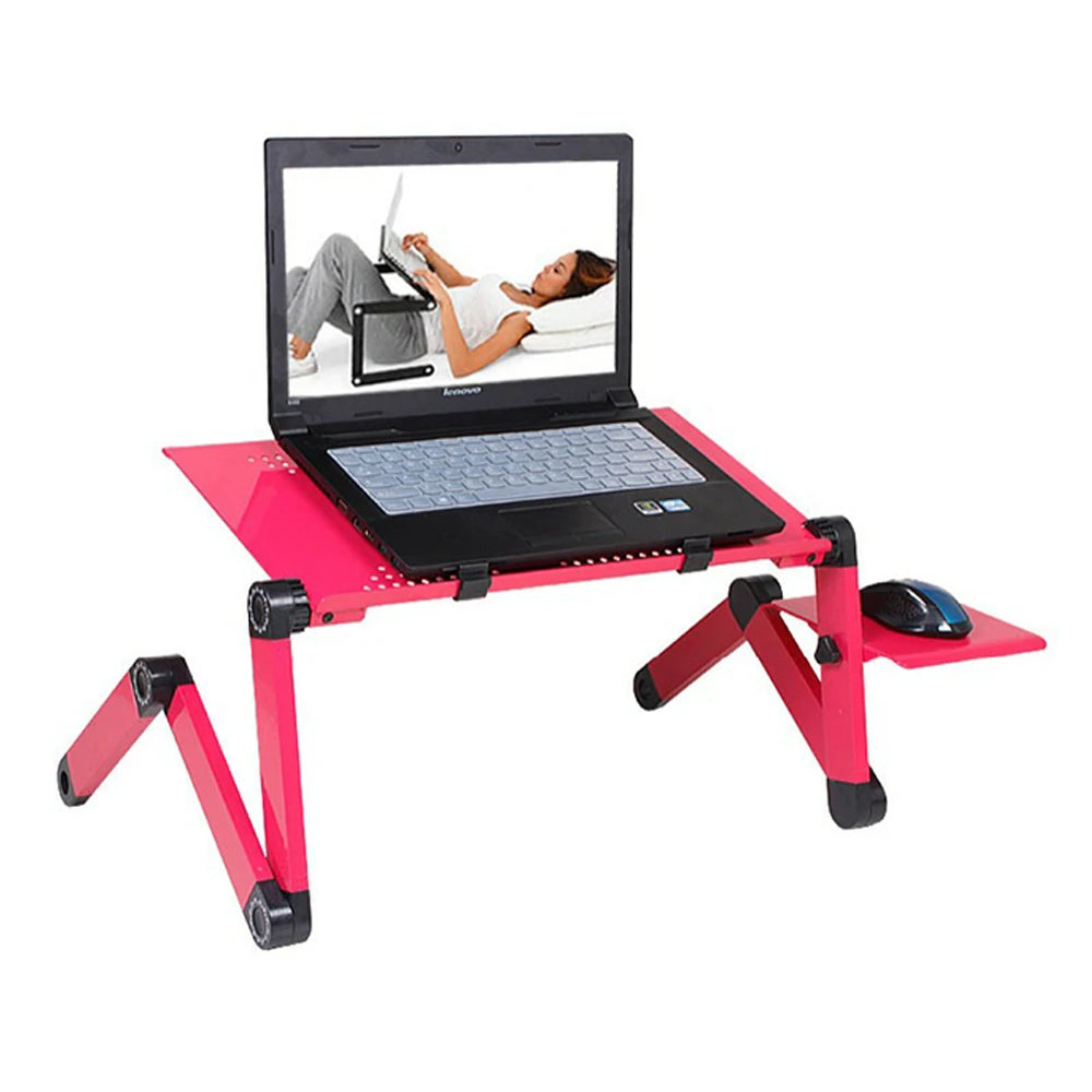 Adjustable Aluminum Laptop Desk Stand – Portable Ergonomic Lapdesk with Mouse Pad for Bed, Sofa & TV Use
