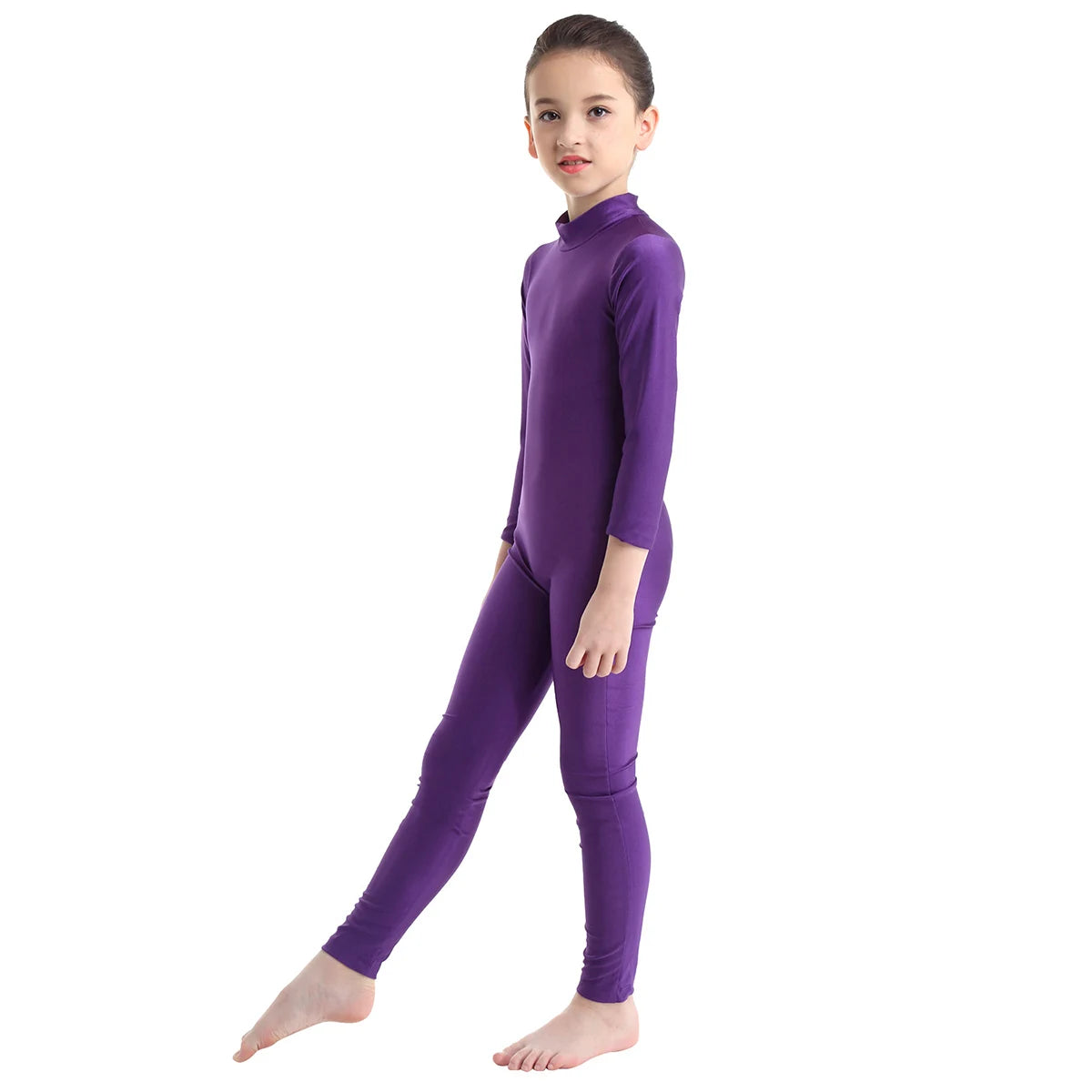 Kids Girls Full Body Gymnastics Bodysuit, Ballet Dance Jersey Leotard, Jumpsuit Sports Unitard, Children Dancewear and Sportswear