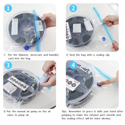 PLA Filament Storage Bag: 3D Printer Filament Vacuum Bag with Humidity Resistant Sealing - Keep Filament Dry and Sealed