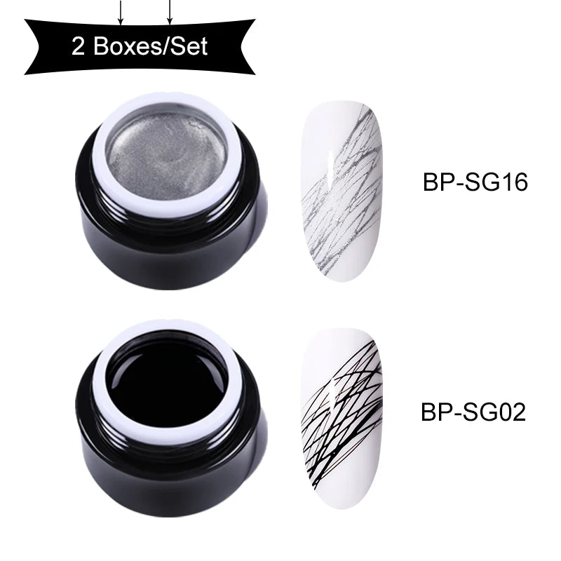 BORN PRETTY Spider Wire Gel Nail Polish 5ml - Flower Drawing & Creative Point-to-Line Nail Art Gel Varnish