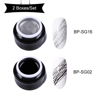 BORN PRETTY Spider Wire Gel Nail Polish 5ml - Flower Drawing & Creative Point-to-Line Nail Art Gel Varnish