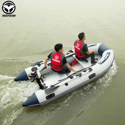 5-6 Person Inflatable Assault Boat – 3.8m PVC Fishing Rowing Boat with Aluminum Floor & Speed Raft Accessories