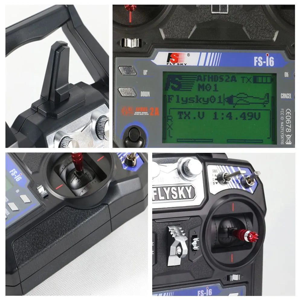 Flysky FS-i6 2.4G 6CH RC Transmitter Controller – FS-iA6 Receiver for Helicopter, Plane, Quadcopter & Glider