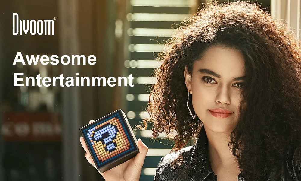 Divoom Timebox Evo Bluetooth Speakers – Wireless with Clock, Alarm, Programmable LED Display for Pixel Art Creation, Unique Gift