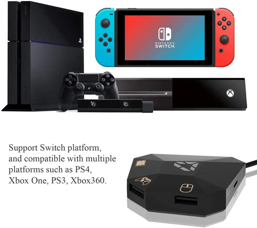 Keyboard & Mouse Adapter – Compatible with Nintendo Switch, PS4, PS3, Xbox One, Xbox 360