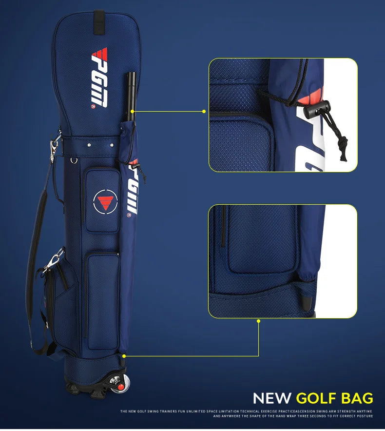 PGM Ultra-Light Golf Bag with Wheels QB069 – Large Capacity Sport & Aviation Bag with Multifunctional Ball Storage