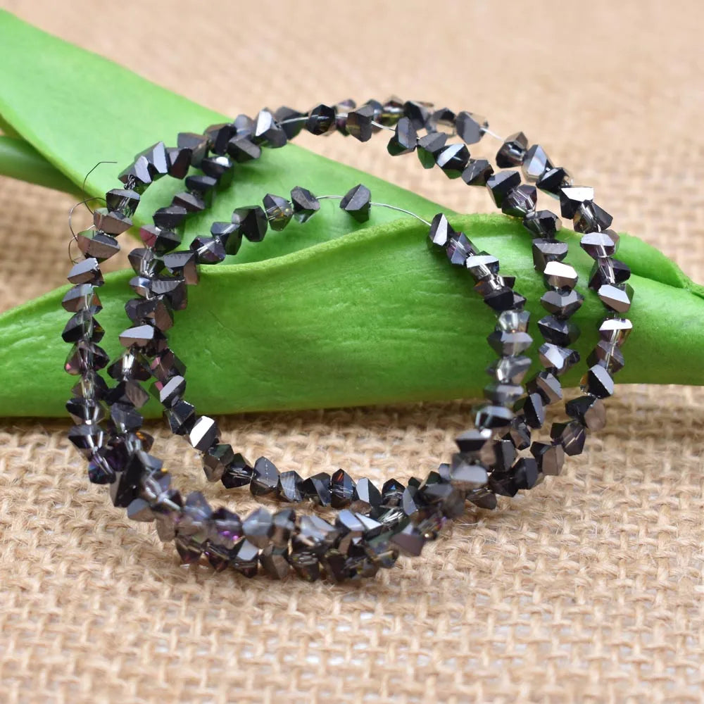 Yanqi Triangle Crystal Beads - 38 Colors 4mm Loose Glass Beads for DIY Jewelry Making Earrings Necklace Crafts