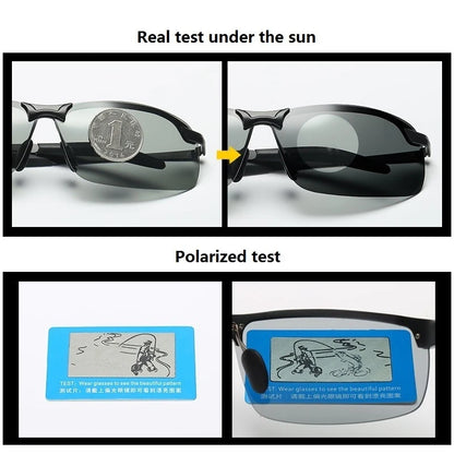 Photochromic Polarized Sunglasses for Men – Color-Changing Driving Glasses for Day & Night Vision