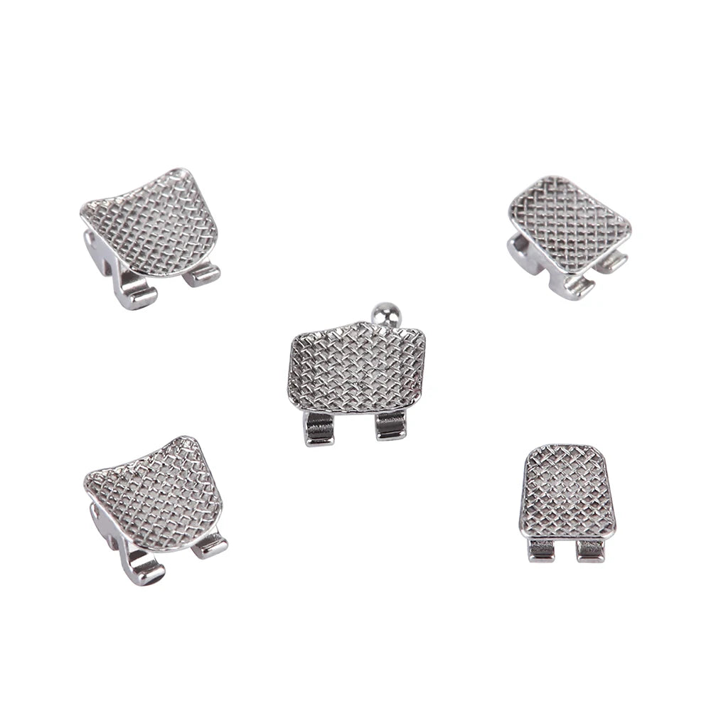 AZDENT 10 Packs Dental Brackets – Orthodontic Metal Mini Standard Roth MBT Slot 0.022/0.018 with Hooks, 20 Pcs per Pack