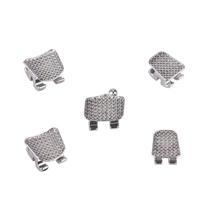 AZDENT 10 Packs Dental Brackets – Orthodontic Metal Mini Standard Roth MBT Slot 0.022/0.018 with Hooks, 20 Pcs per Pack