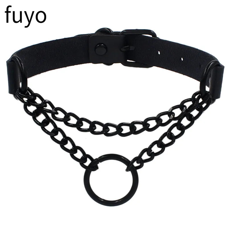 New Spike Choker Necklace – Punk Faux Leather Collar with Big Rivets, Studded Goth Style for Women & Men