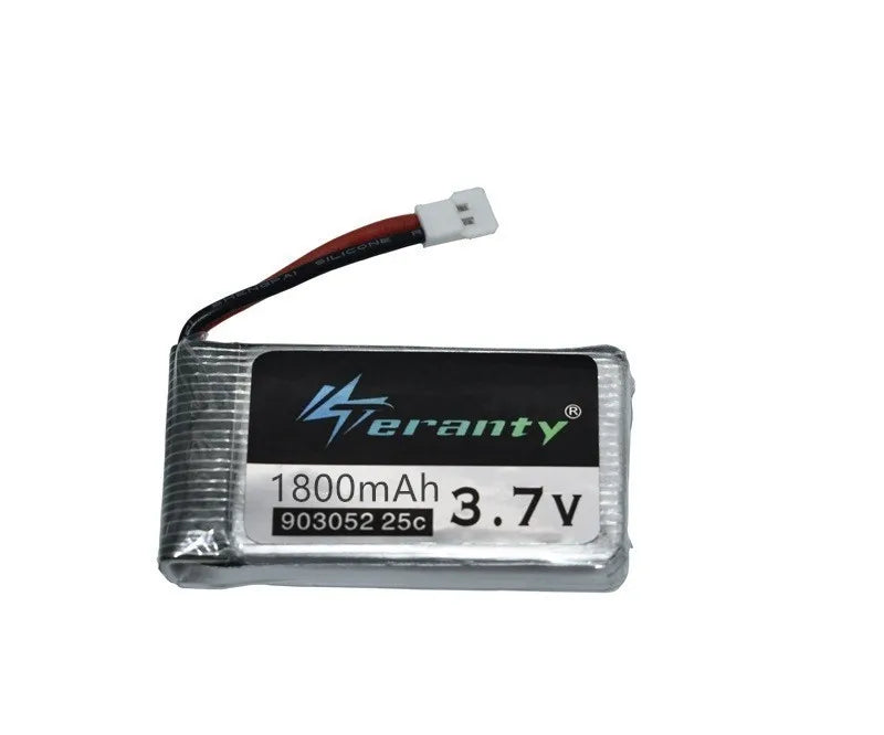 3.7V 1800mAh Rechargeable LiPo Battery - XH2.54 Plug for SYMA X5SW, KY601S & RC Drones