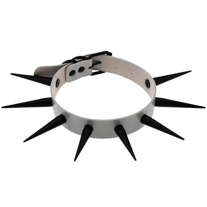 Big Long Spiked Choker Collar – Cool Punk Necklace for Women & Men, Metal Rave Festival Goth Jewelry