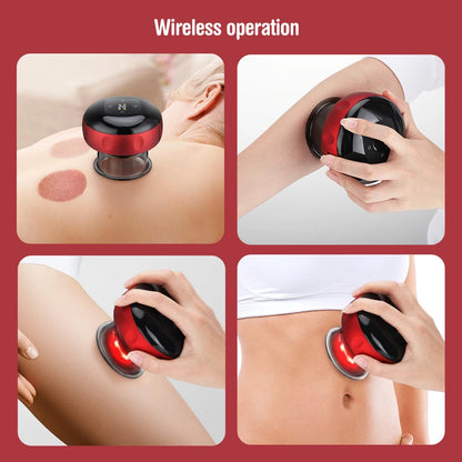 Intelligent Electric Cupping Massage Device: LCD Display Guasha Scraping, Heating Vacuum - Negative Pressure Body Massager