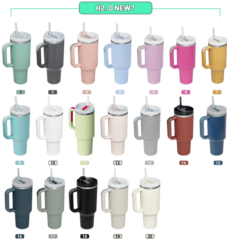 H2.0 Customizable Outdoor  Flowstate Tumbler with Handle - Available in 20oz, 30oz, & 40oz