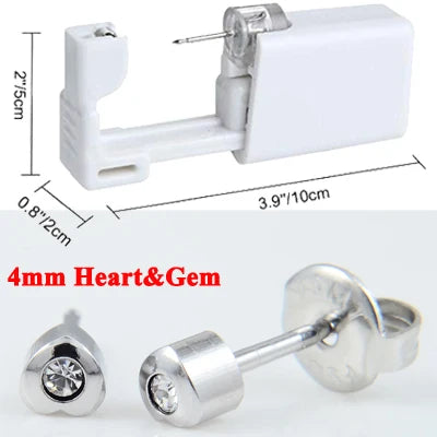 Disposable Sterile Ear Piercing Kit - Safe No Pain Tragus Piercing Gun Tool for Baby and Adult Ear Piercing