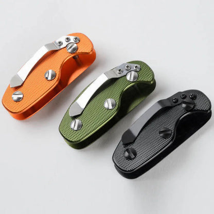 Portable Smart Key Holder Pouch: EDC Pocket Organizer with Chain for Men - Compact Car Key Wallet & Housekeeper Tool
