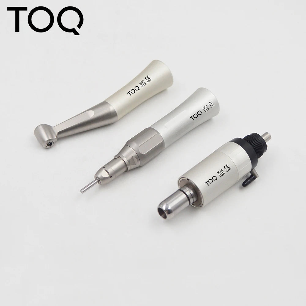 Dental Low Speed Handpiece Kit – Mini Air Motor with 4-Hole Contra Angle & Straight Handpiece for Dentists