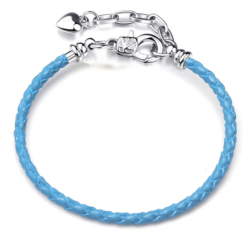 BAOPON 9-Color Leather Charm Bracelet - DIY Chain Jewelry Gift for Women & Girls