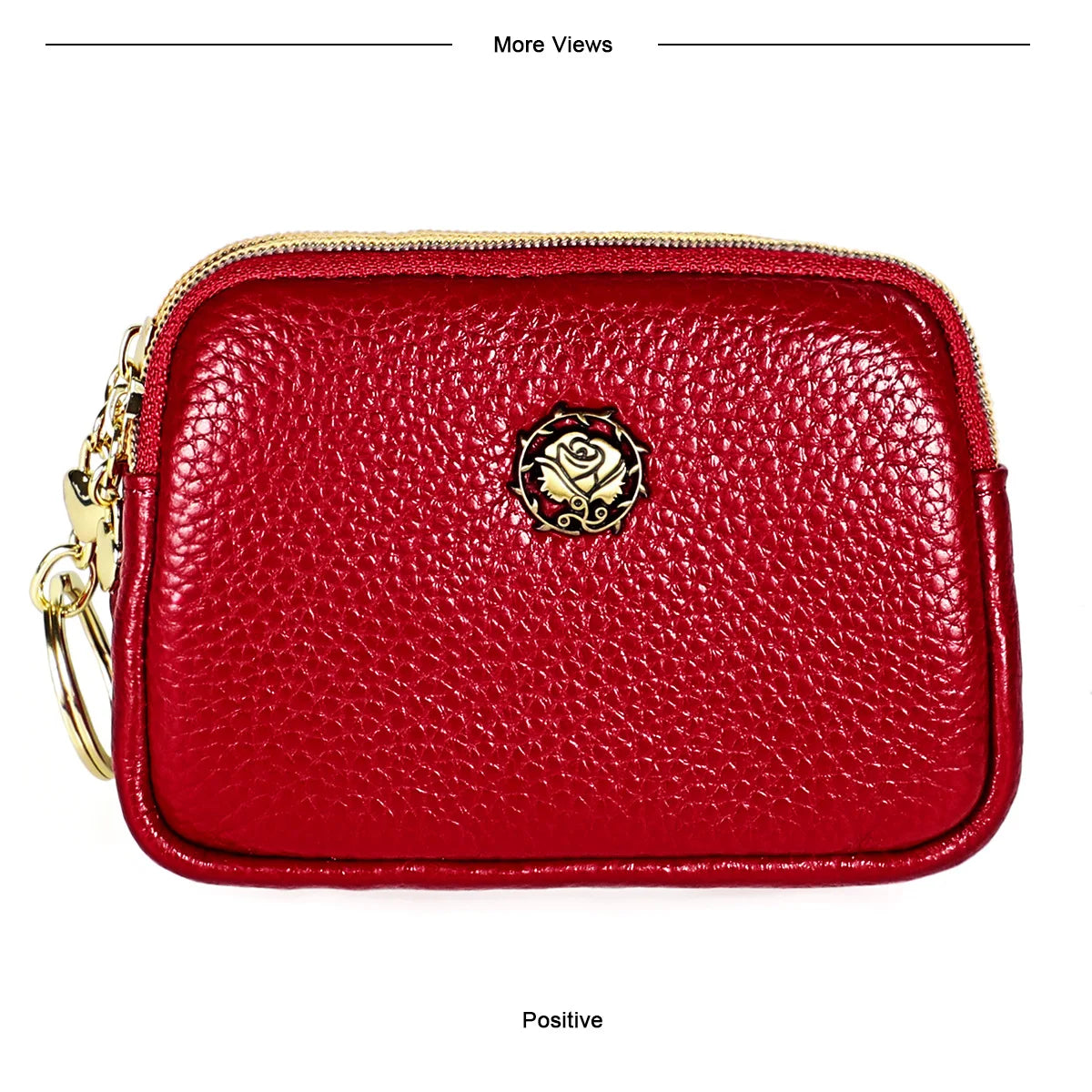 Senorita Genuine Leather Women’s Coin Purse – Double Zipper Small Wallet