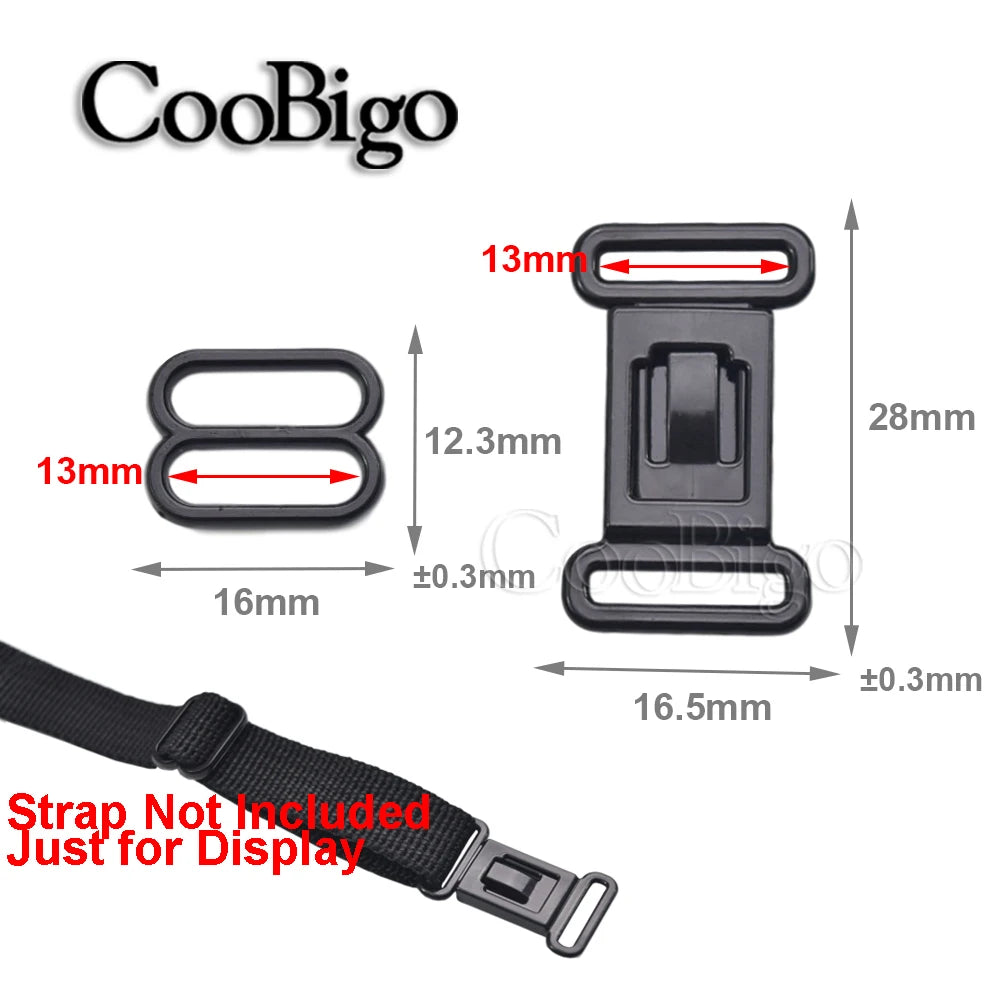 20 Sets 1/2" Adjustable Plastic Buckle Clips – Elastic Strap Bow Tie, Underwear & DIY Belt Fastener Accessories Set