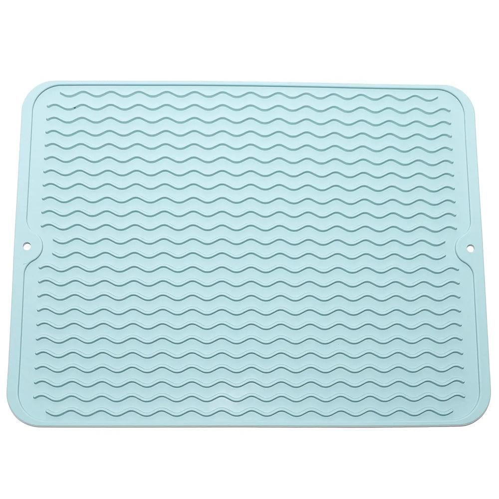Silicone Dish Drying Mat 40x30cm | Large Countertop & Sink Draining Mat, Heat-Resistant Trivet