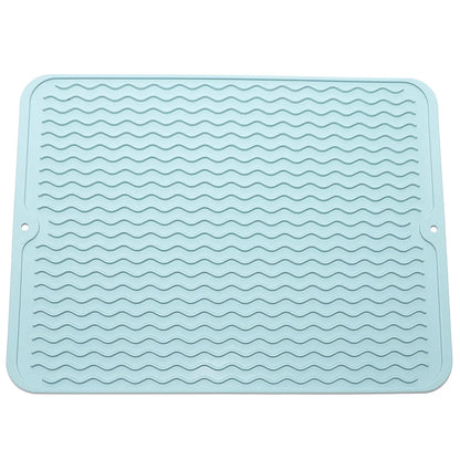 Silicone Dish Drying Mat 40x30cm | Large Countertop & Sink Draining Mat, Heat-Resistant Trivet