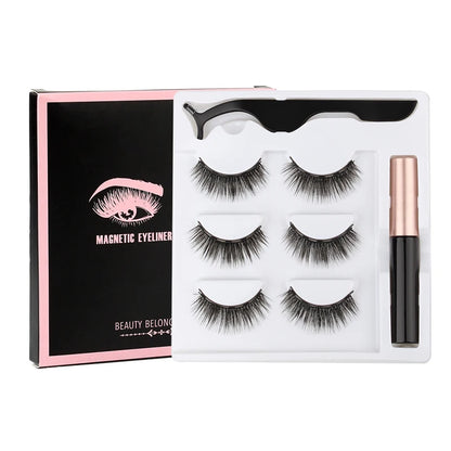 3D Magnetic Mink Eyelashes with Magnetic Eyeliner – Short False Lashes, Handmade, Long-Lasting Eye Makeup Tool