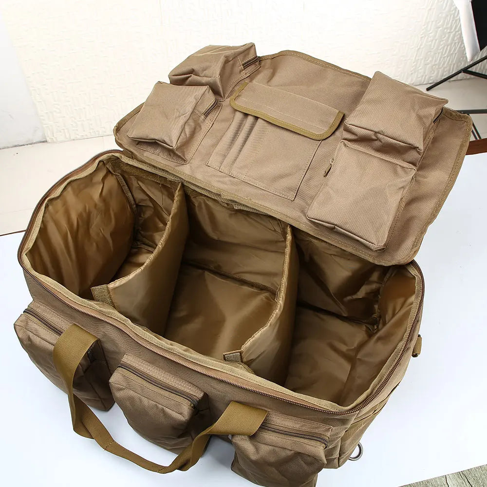 55L Tactical Duffel Bag – Large Camping Backpack for Hiking, Mountaineering, Travel & Gym, Men's Weekend Utility Bag