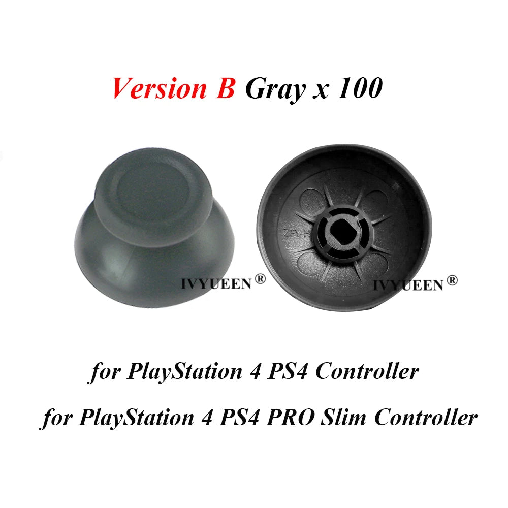 IVYUEEN 100PCS Black Analog Stick Caps – Thumb Grip Covers for PS5, PS4, PS3 & Xbox Controllers